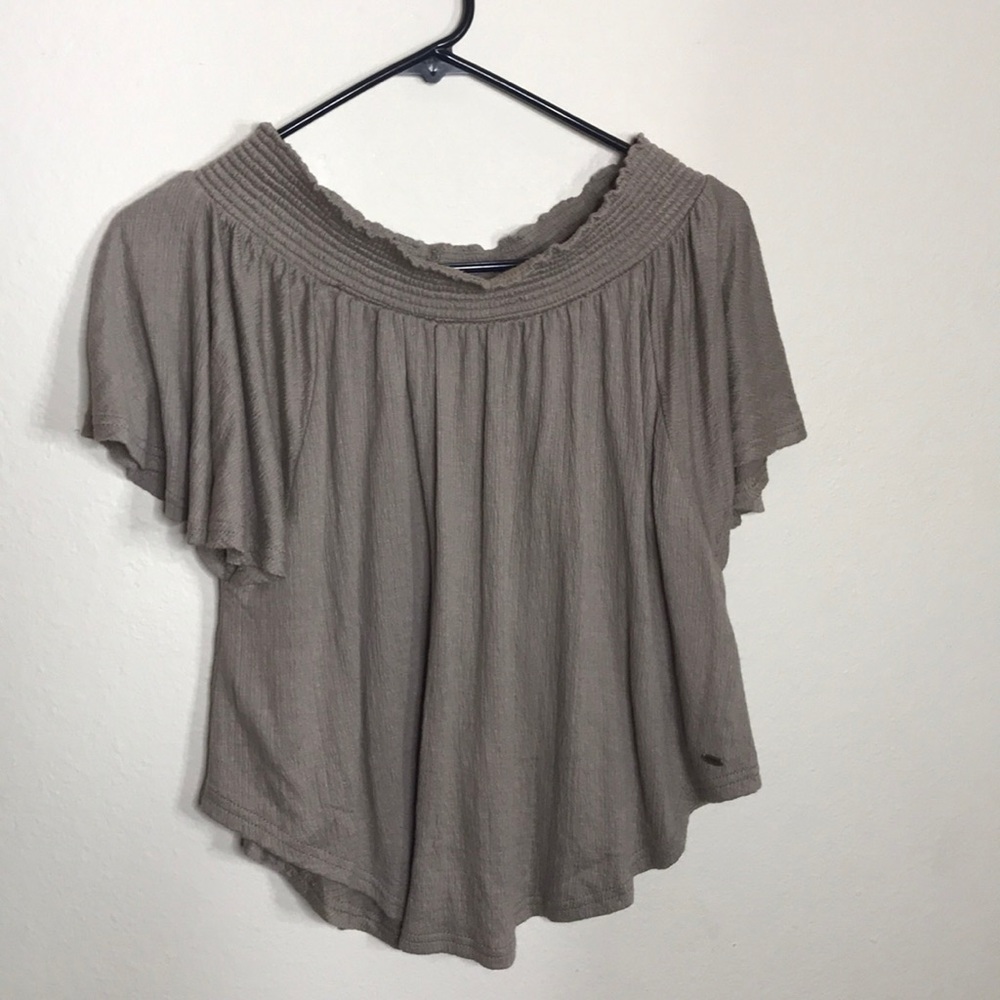 Beige off shoulder tunic